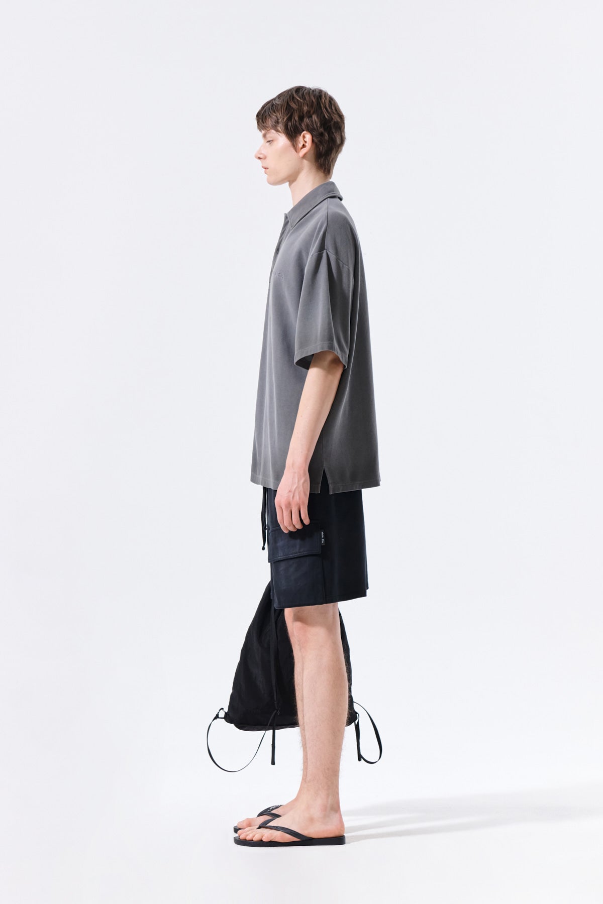 Matin Kim - Small Logo Washed Pique Top (Charcoal) product image 7 | TRAB K-Fashion Australia