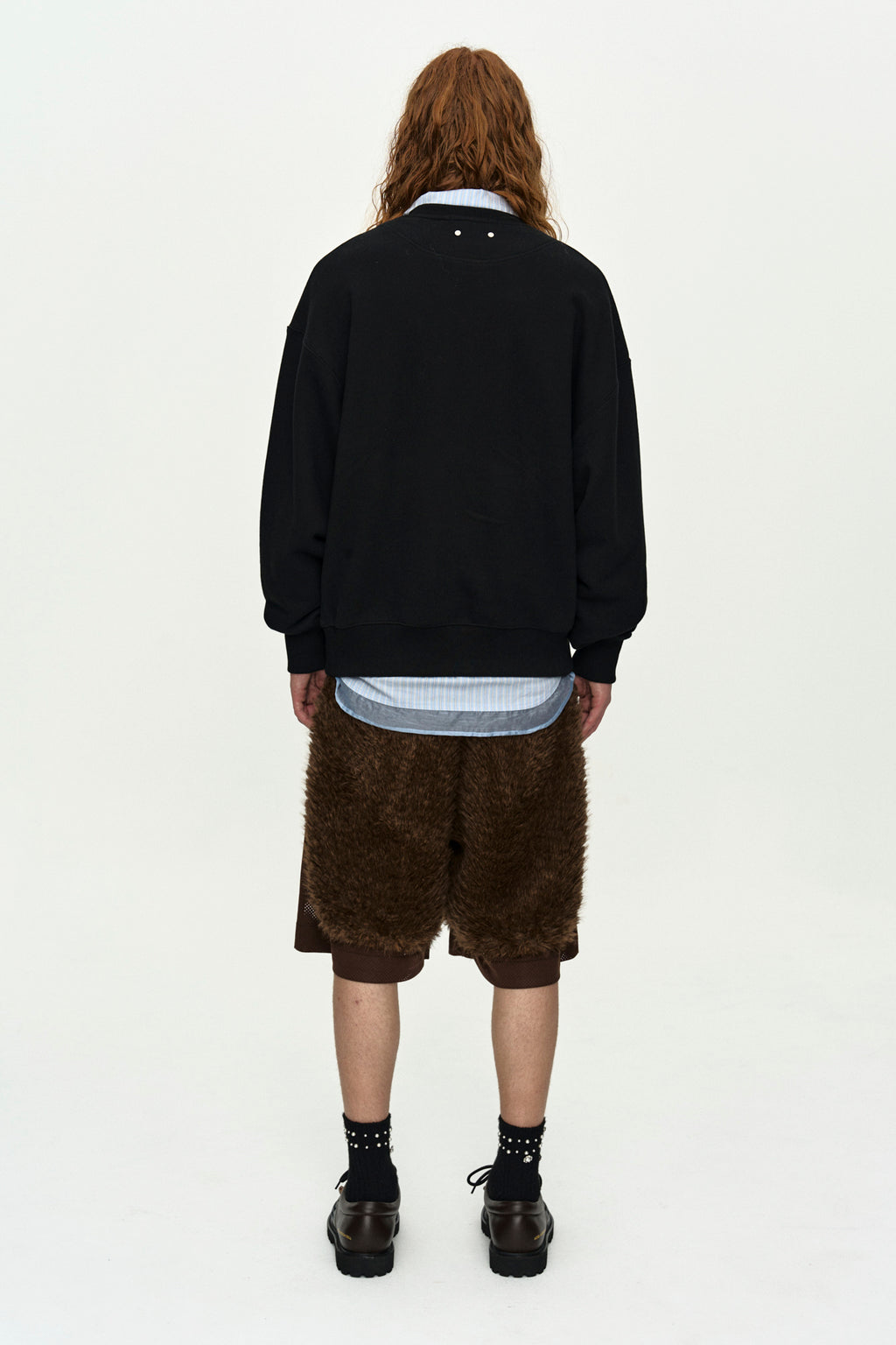Andersson Bell - Unisex Arch Logo Layered Sweatshirt (Black/Navy) product image 4 | TRAB K-Fashion Australia