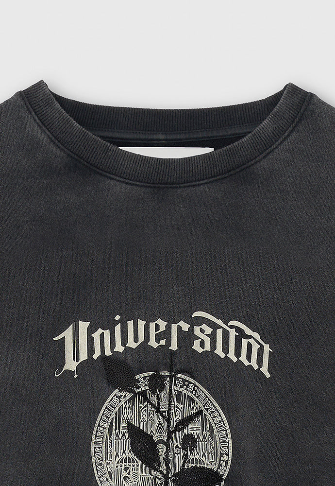 Tonywack - Embroidery Overlap College Sweatshirt (Faded Black) product image 7 | TRAB K-Fashion Australia