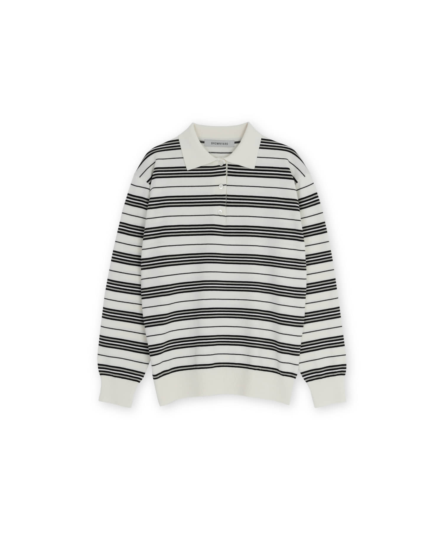 Brownyard - Stripe Knit Pique (Ivory) product image 5 | TRAB K-Fashion Australia