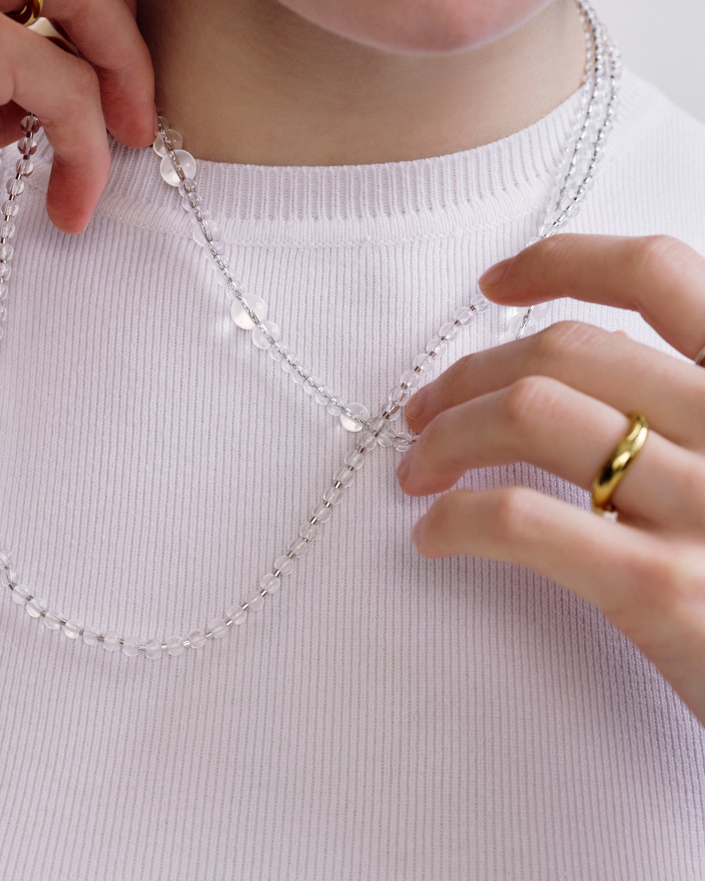 Numbering - Clear Quartz Bubble Necklace #7801 product image 2 | TRAB K-Fashion Australia
