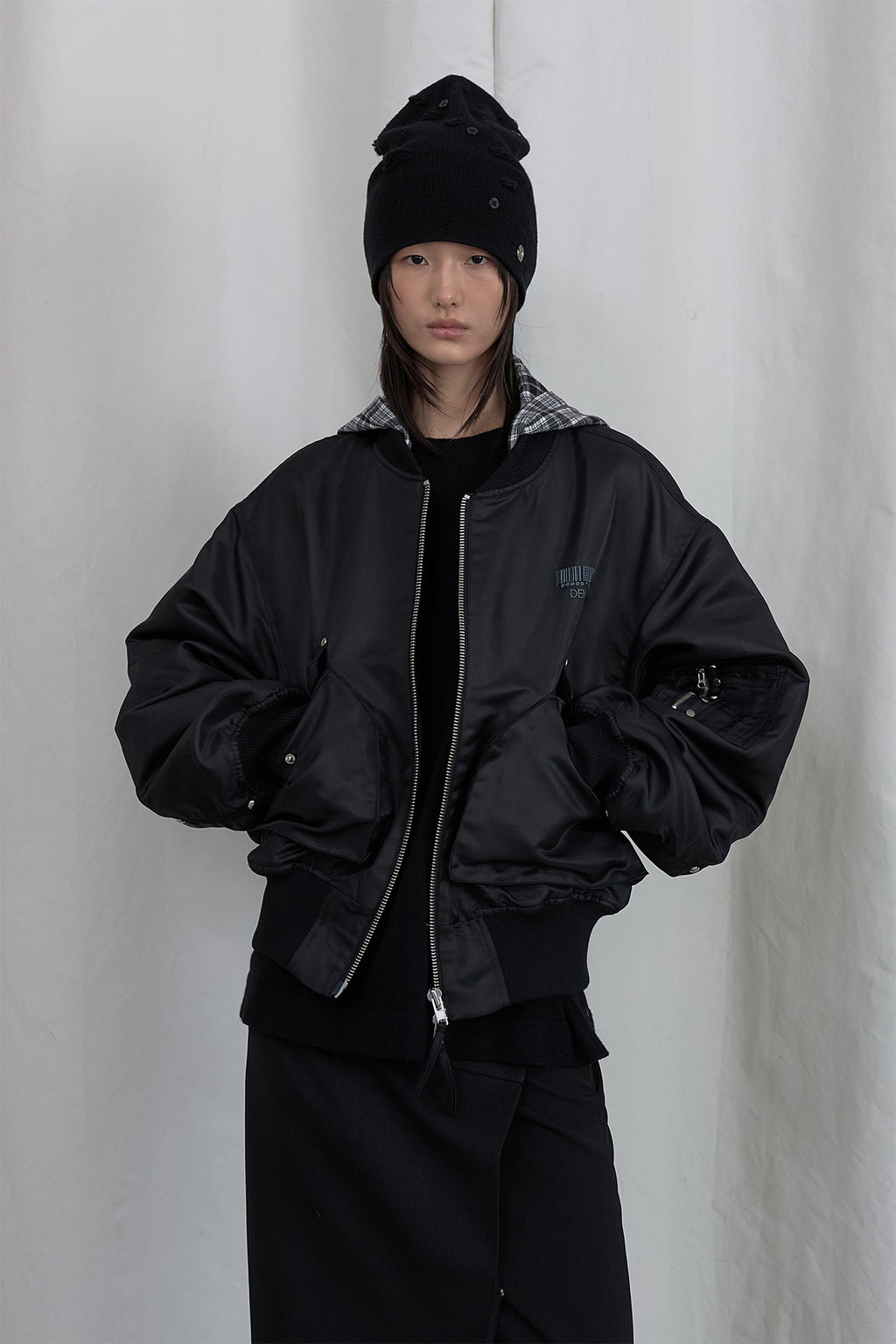 Deinet - Stud Check Point Ma1 Jumper (Black) product image 6 | TRAB K-Fashion Australia