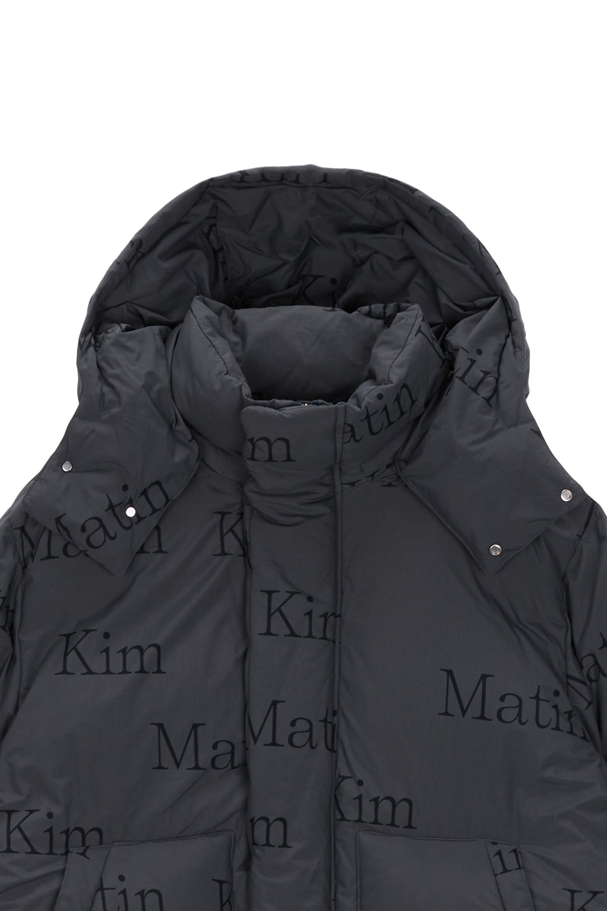 Matin Kim - Matin Pattern Hood Down Jumper (Charcoal) product image 3 | TRAB K-Fashion Australia