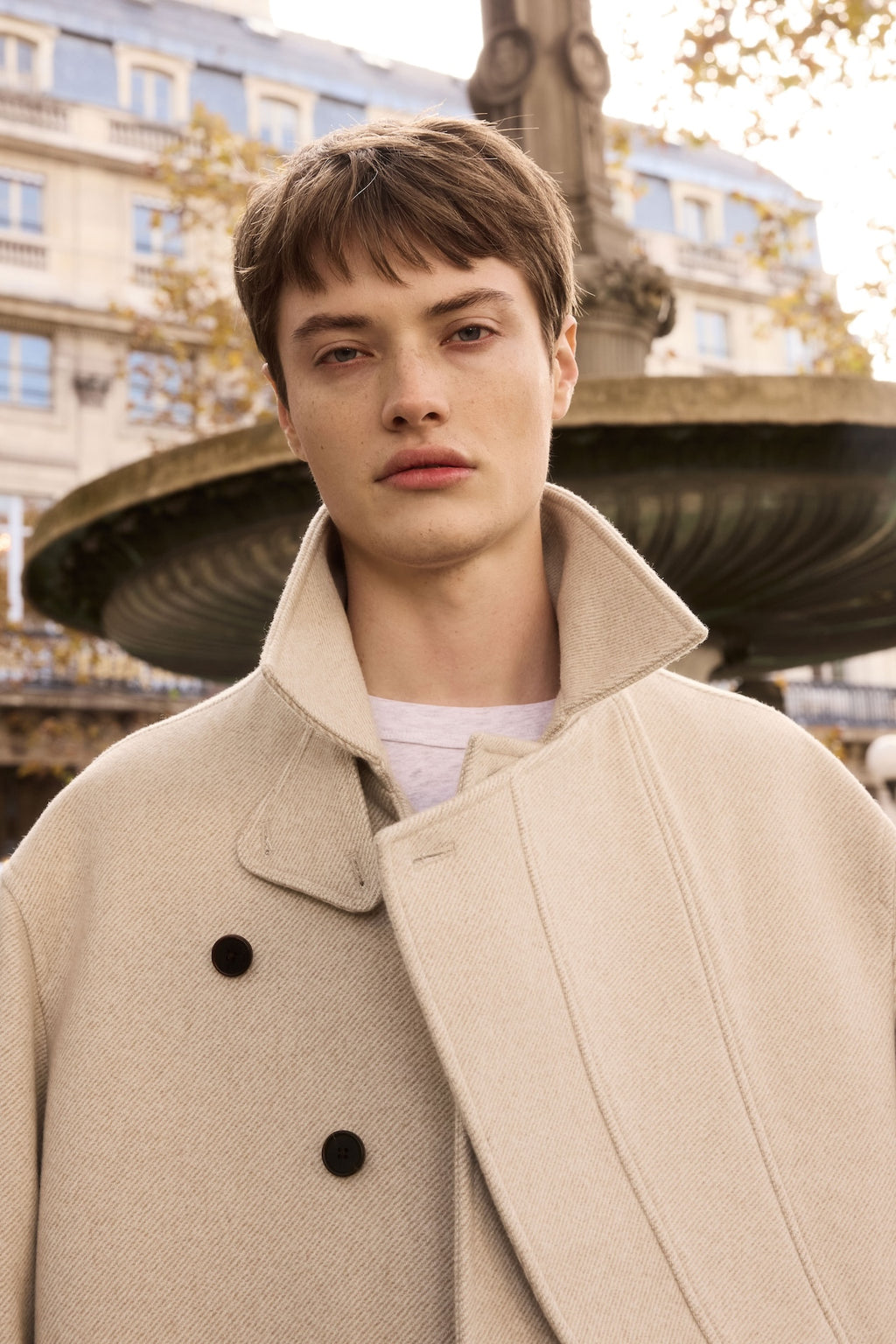 STU - Layered Lapel Coat In (Ivory) product image 6 | TRAB K-Fashion Australia