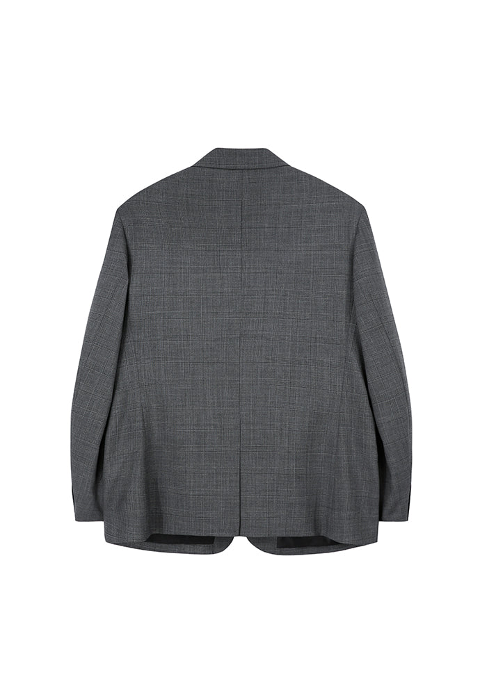 Tonywack - Crudo 3-Button Single Blazer (Mid Grey Check) product image 7 | TRAB K-Fashion Australia