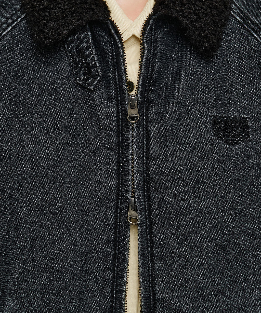 Marithe & Francois Girbaud - [Pre-order – Ships 30 Sep] Fleece Contrast Denim Jacket (Black) product image 6 | TRAB K-Fashion Australia