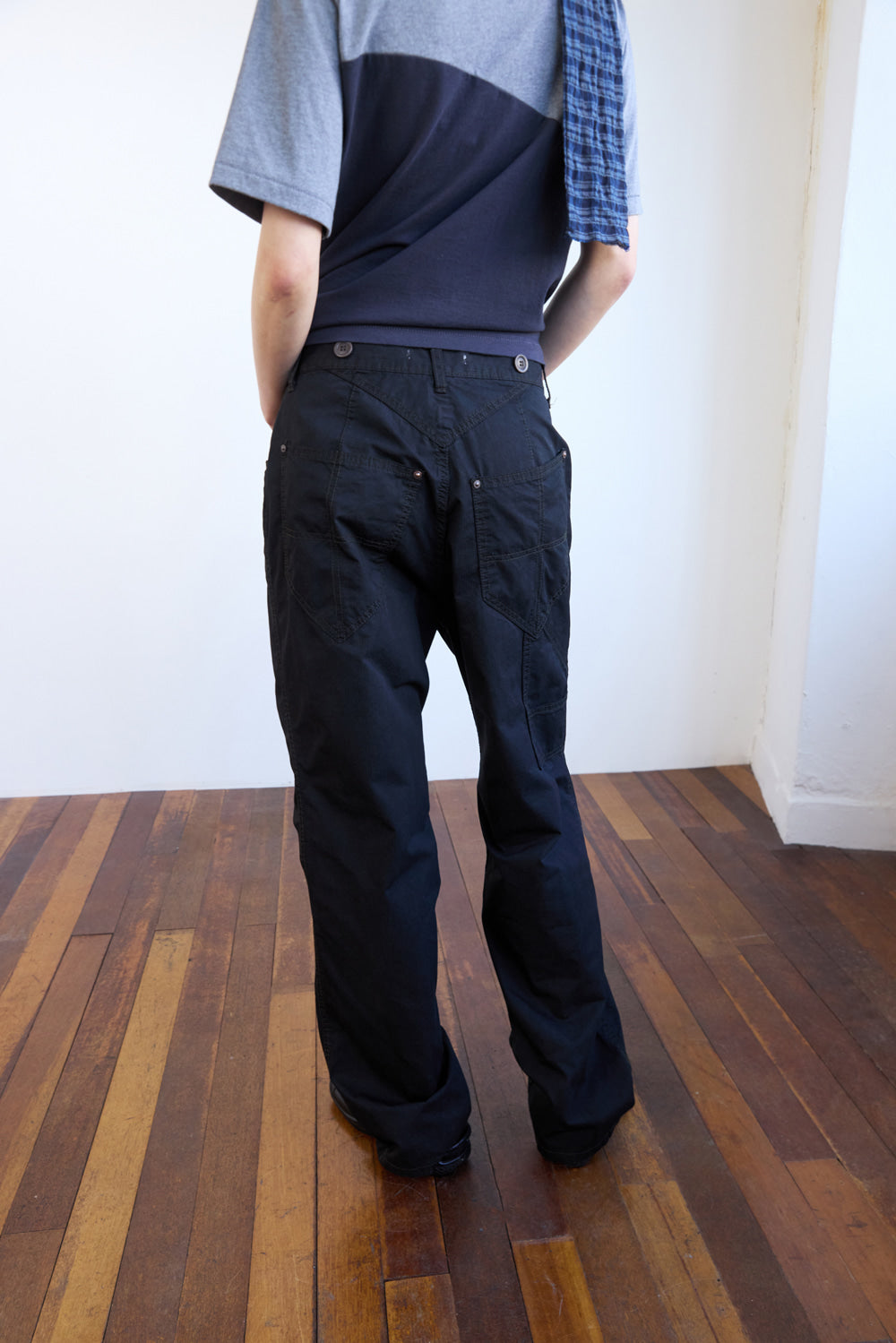 Hatchingroom - Shield Pants Herringbone Stripe (Dyed Black) product image 13 | TRAB K-Fashion Australia