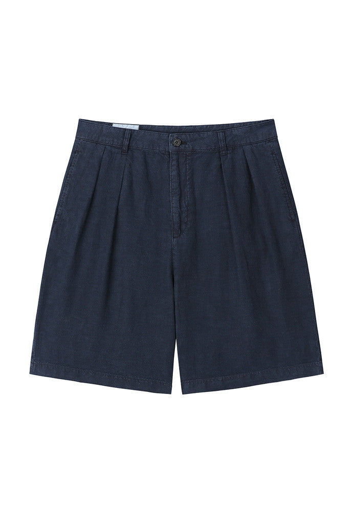 Art if acts - Washed Linen Two Tuck Shorts (Navy) product image 6 | TRAB K-Fashion Australia