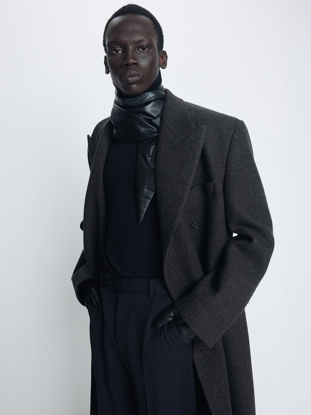 Tonywack - Herringbone Wool Double-Breasted Coat (Moss Brown) product image 5 | TRAB K-Fashion Australia