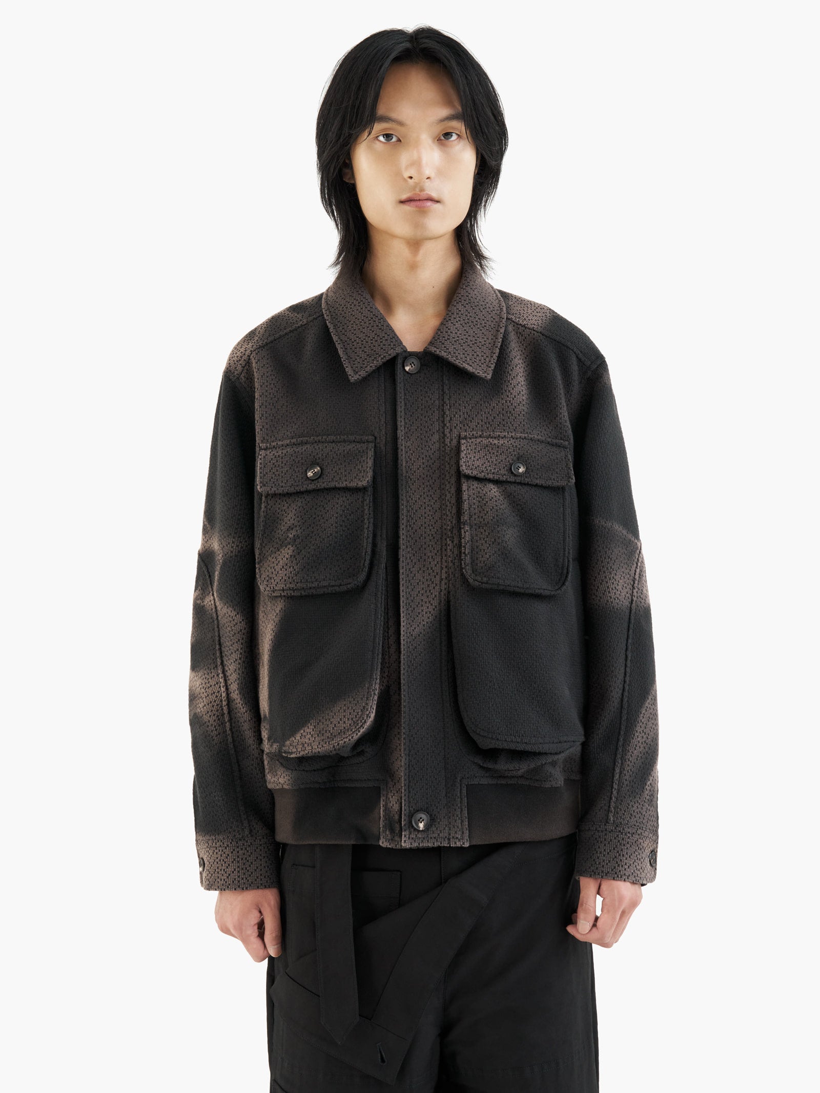 Jiyong Kim - Sun-Bleached Big Pocket Jacket (Black) product image 2 | TRAB K-Fashion Australia