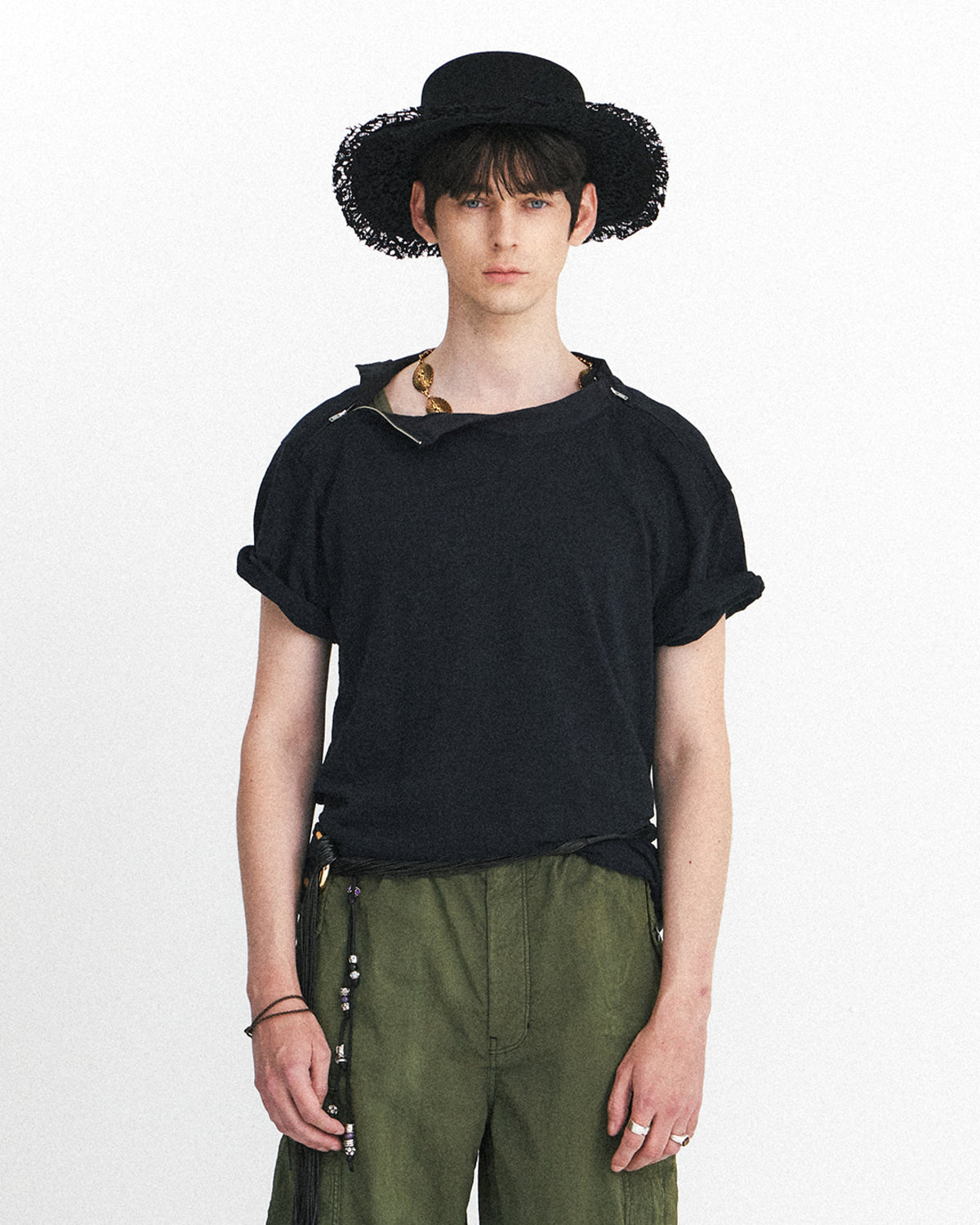Eastlogue - Army Double Zip T-shirts (Black) product image 2 | TRAB K-Fashion Australia