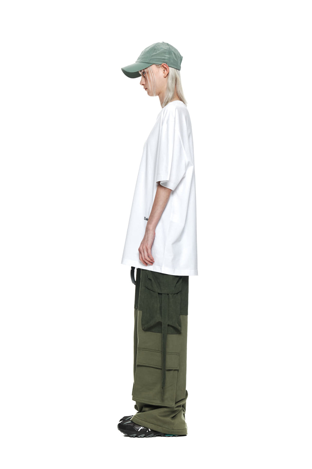 Matin Kim - Jersey Mixed Cargo Pants (Khaki) product image 6 | TRAB K-Fashion Australia