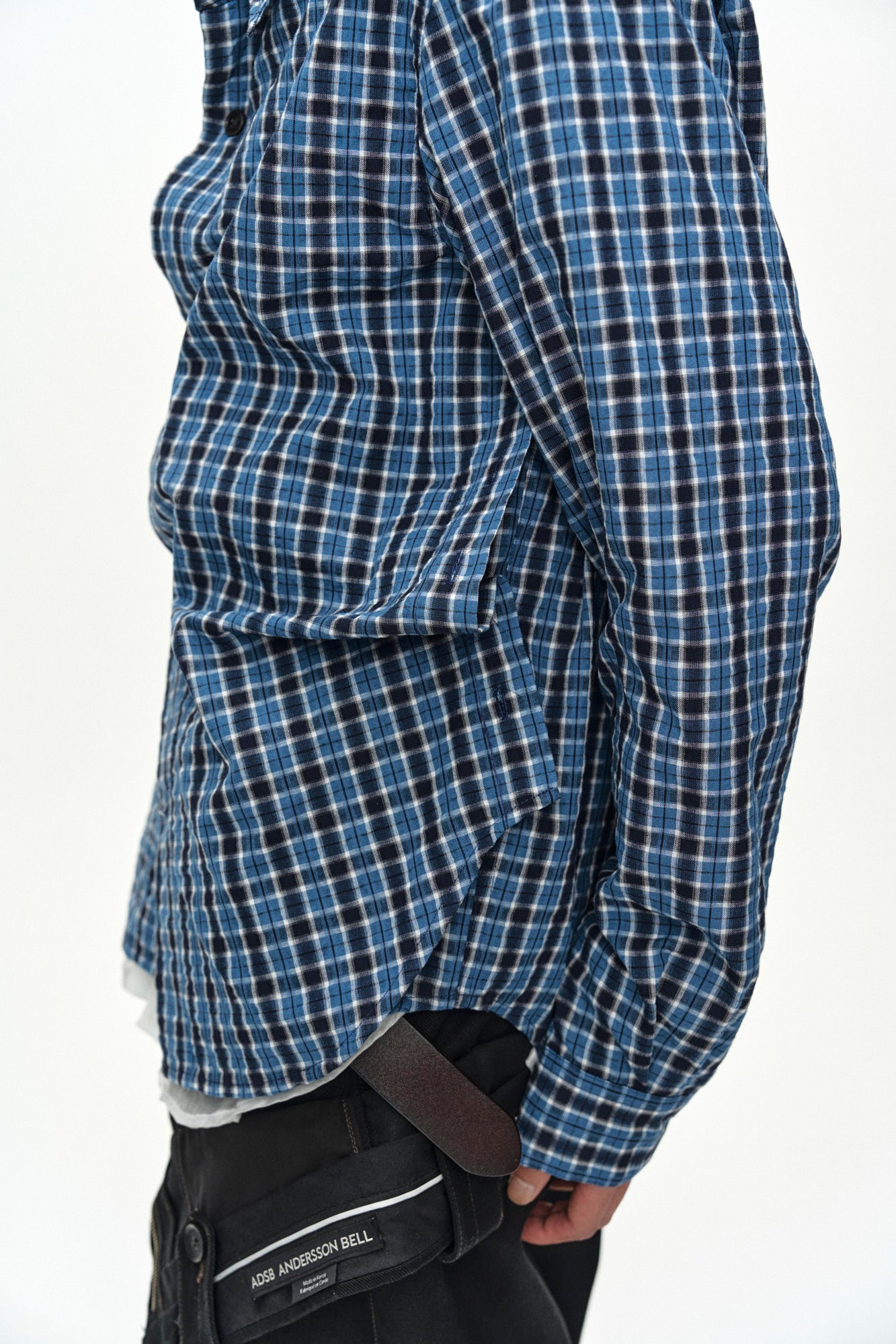 Andersson Bell - Blue Check Layered Shirt (Blue) product image 6 | TRAB K-Fashion Australia