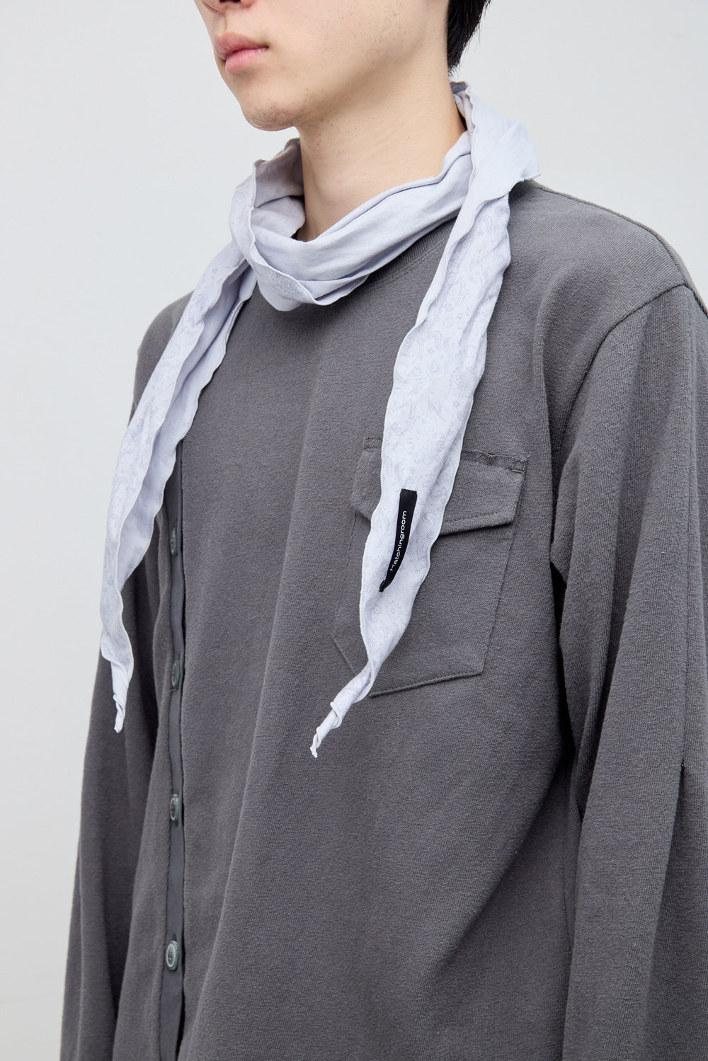 Hatchingroom - Diamond Scarf Floral Paisley (Light Grey) product image 5 | TRAB K-Fashion Australia