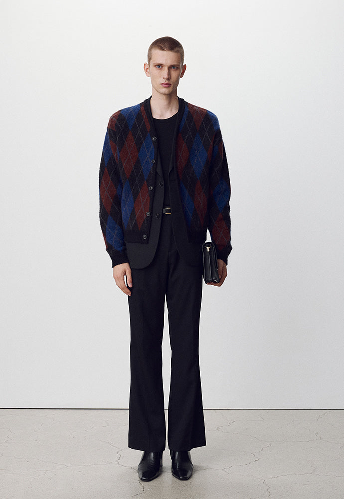 Tonywack - Argyle Mohair Knit Cardigan (Black) product image 2 | TRAB K-Fashion Australia