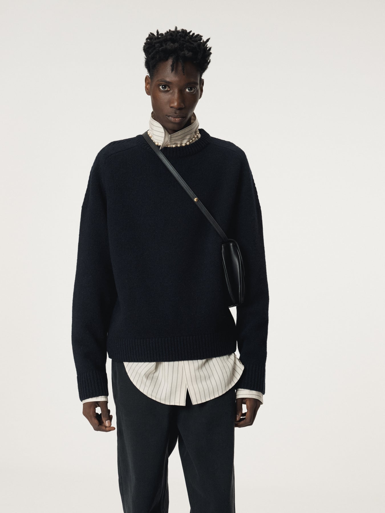 Recto - Shetland Wool Knit Top (Dark Navy) product image 4 | TRAB K-Fashion Australia