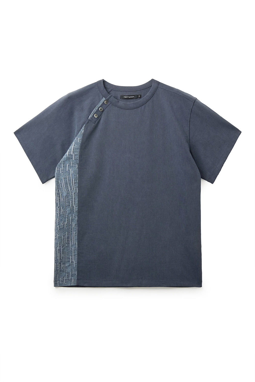 Hatchingroom - Curved Henley Neck Tee (Blue) product image 1 | TRAB K-Fashion Australia
