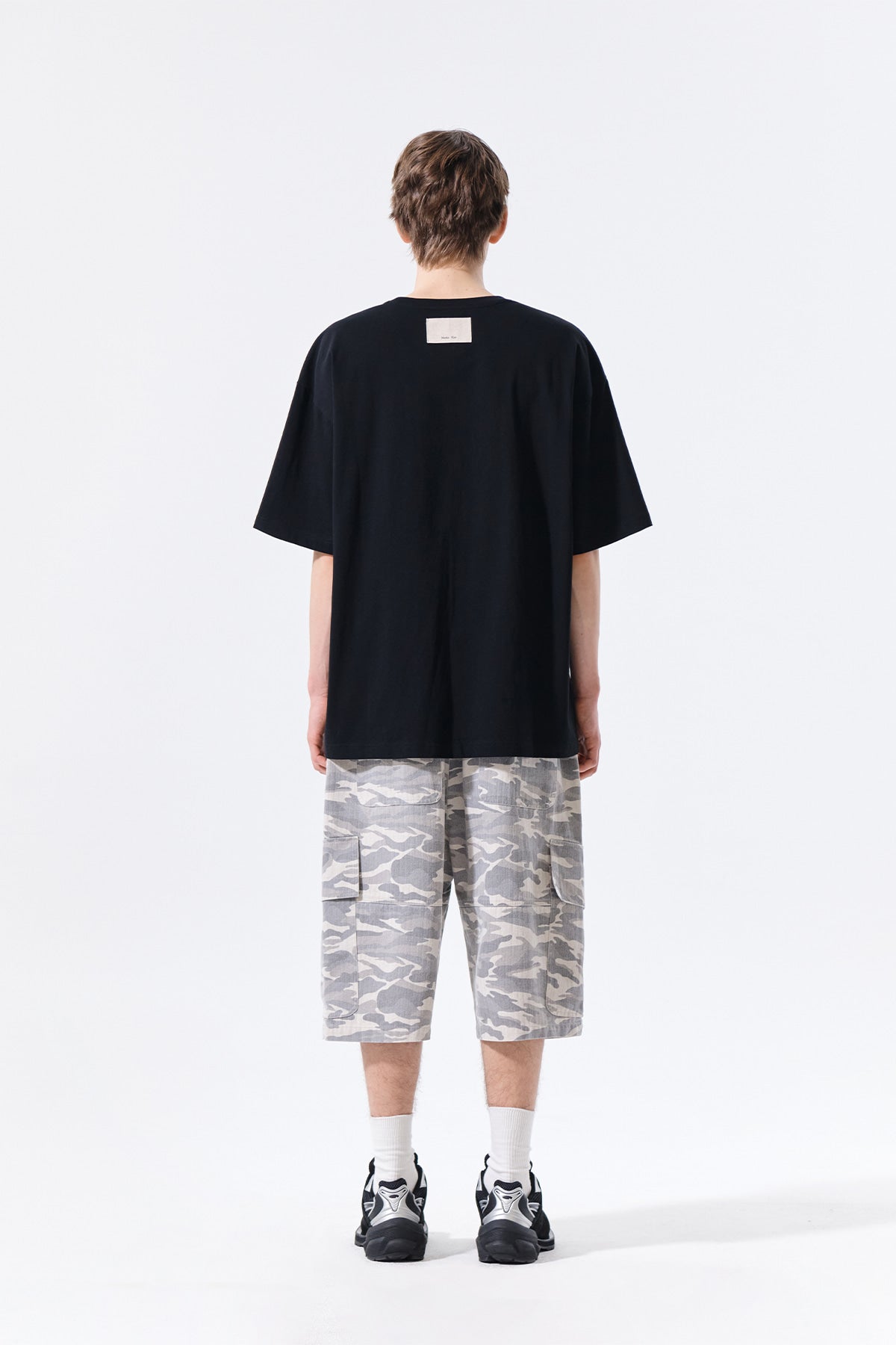 Matin Kim - Camouflage Cargo Bermuda Pants (Grey) product image 8 | TRAB K-Fashion Australia