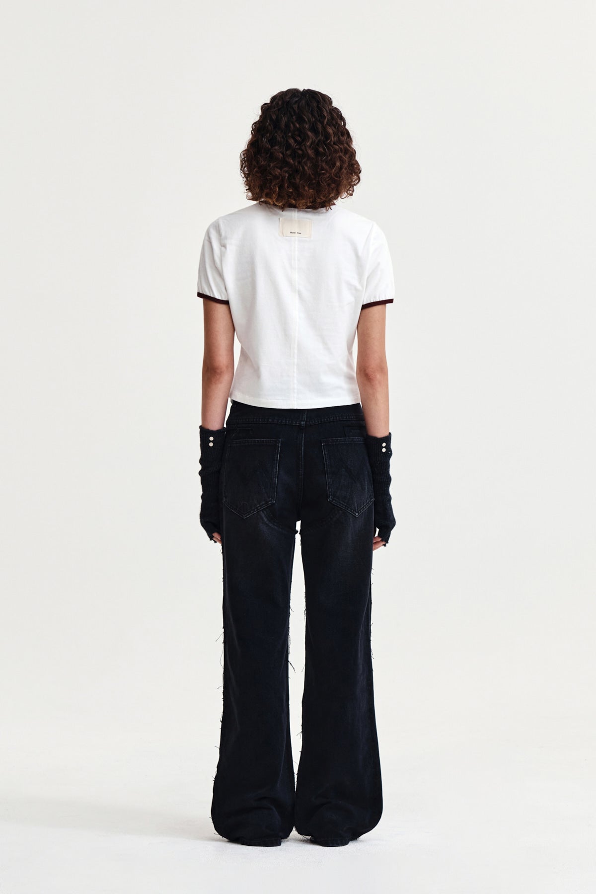 Matin Kim - Stud Logo Ringer Top (White) product image 7 | TRAB K-Fashion Australia