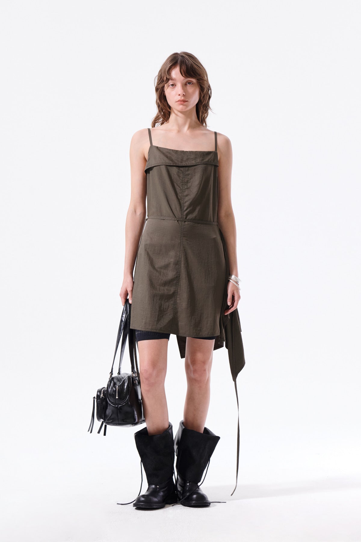 Matin Kim - Sleeveless Wrap Dress (Khaki) product image 8 | TRAB K-Fashion Australia