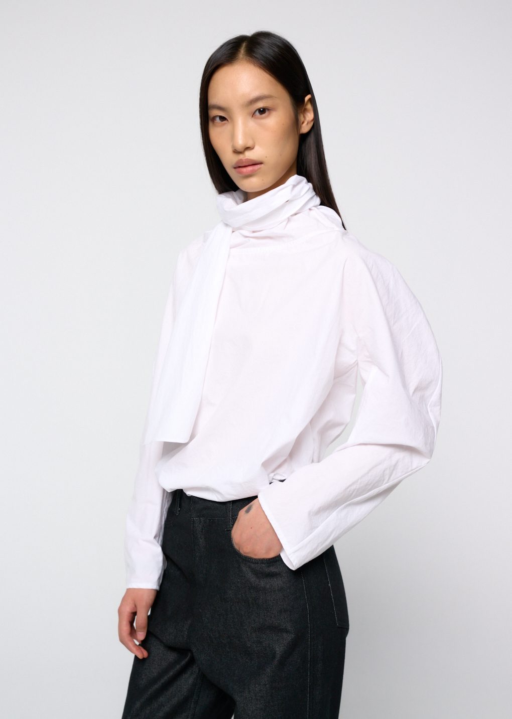 Amomento - [Pre-Order] Cotton scarf top (White) product image 7 | TRAB K-Fashion Australia