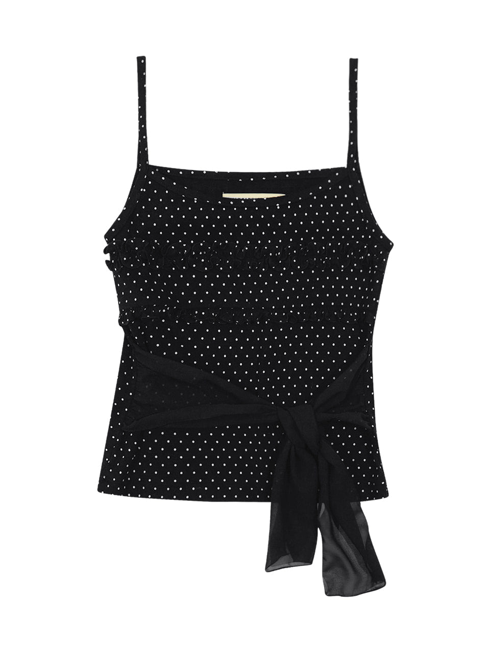 Margarin Fingers - Frill Ribbon Tank Top (Black) product image 2 | TRAB K-Fashion Australia