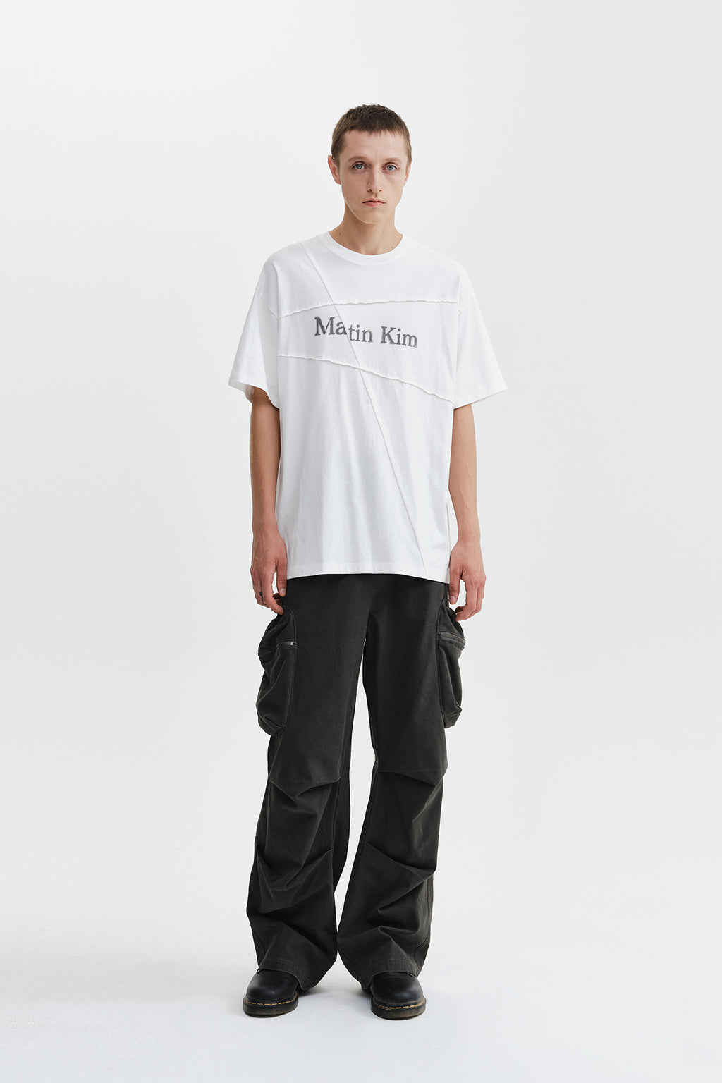 Matin Kim - Volume Tuck Cargo Pants (Charcoal) product image 10 | TRAB K-Fashion Australia