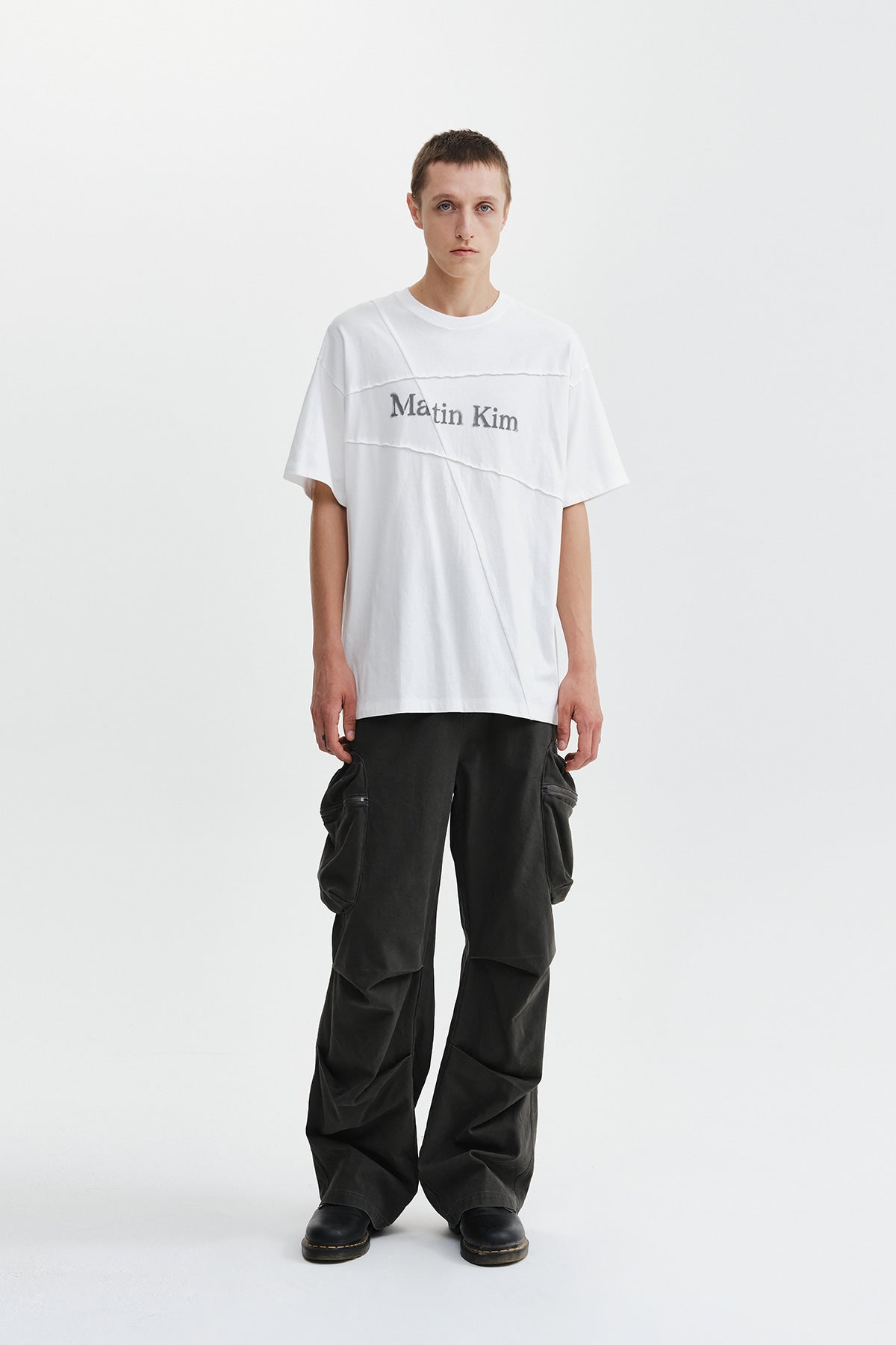 Matin Kim - Volume Tuck Cargo Pants (Charcoal) product image 10 | TRAB K-Fashion Australia