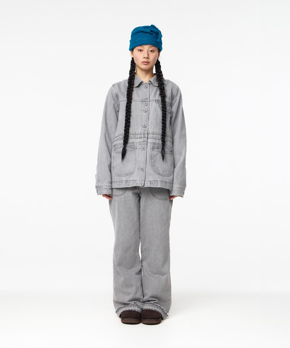 Coyseio - Aged Midi Denim Jacket (Grey) product image 12 | TRAB K-Fashion Australia
