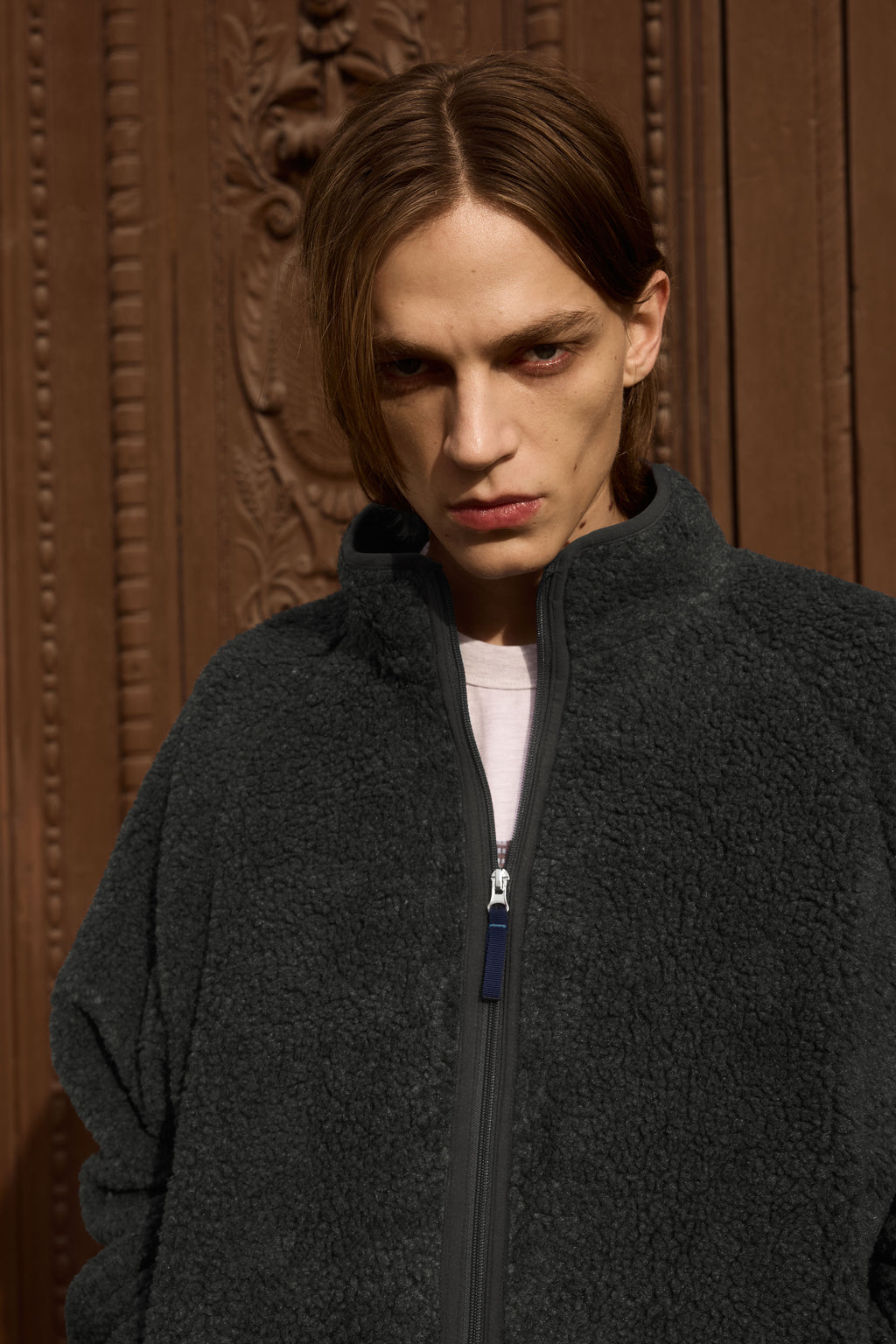 STU - Fleece Zip-Up Jacket In (Charcoal) product image 8 | TRAB K-Fashion Australia