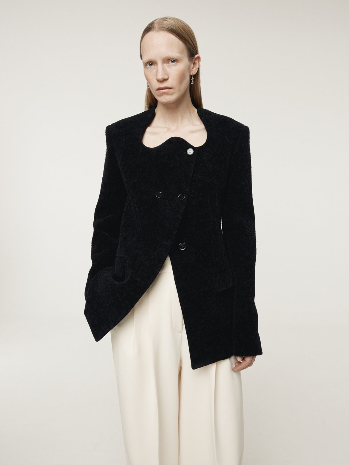 Recto - Rc Signature Curved Neck Long Jacket (Black) product image 5 | TRAB K-Fashion Australia
