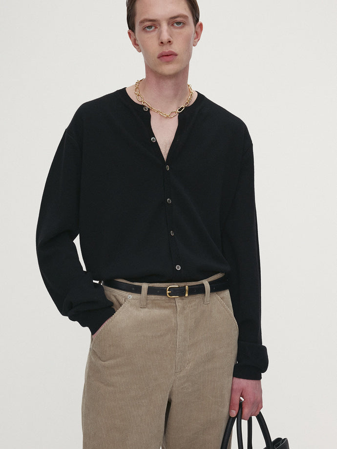 Tonywack - Super Fine Wool Crew-Neck Cardigan (Black) product image 5 | TRAB K-Fashion Australia