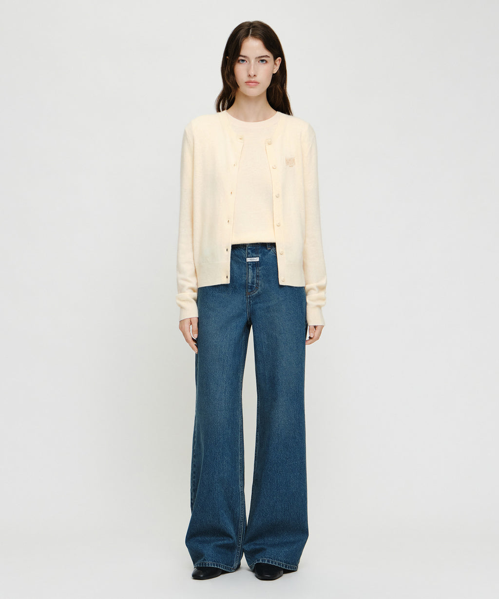 Marithe & Francois Girbaud - [Pre-order – Ships 7 Oct] Semi-wide Denim Pants (Dark Blue) product image 3 | TRAB K-Fashion Australia
