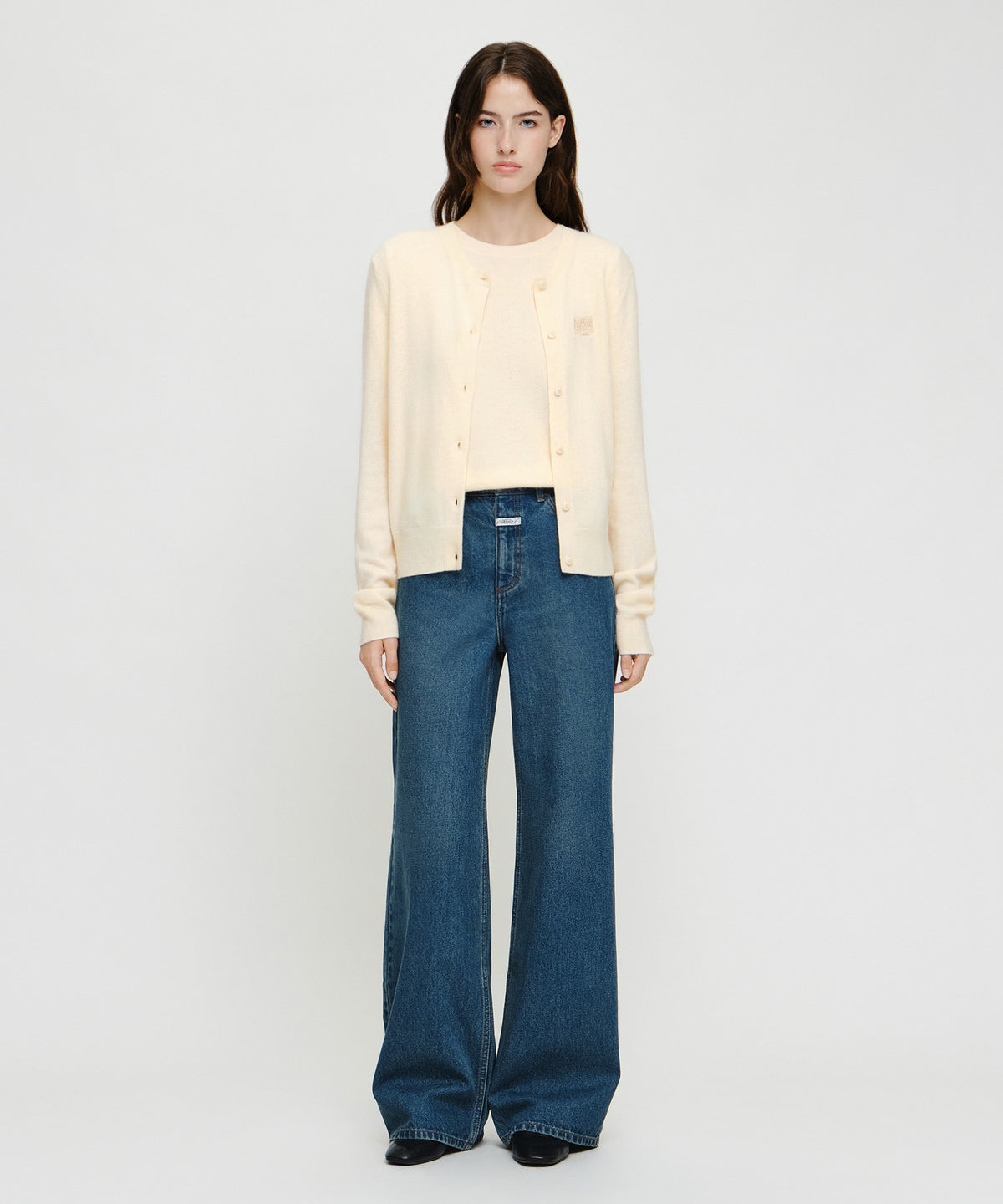 Marithe & Francois Girbaud - [Pre-order – Ships 7 Oct] Semi-wide Denim Pants (Dark Blue) product image 3 | TRAB K-Fashion Australia