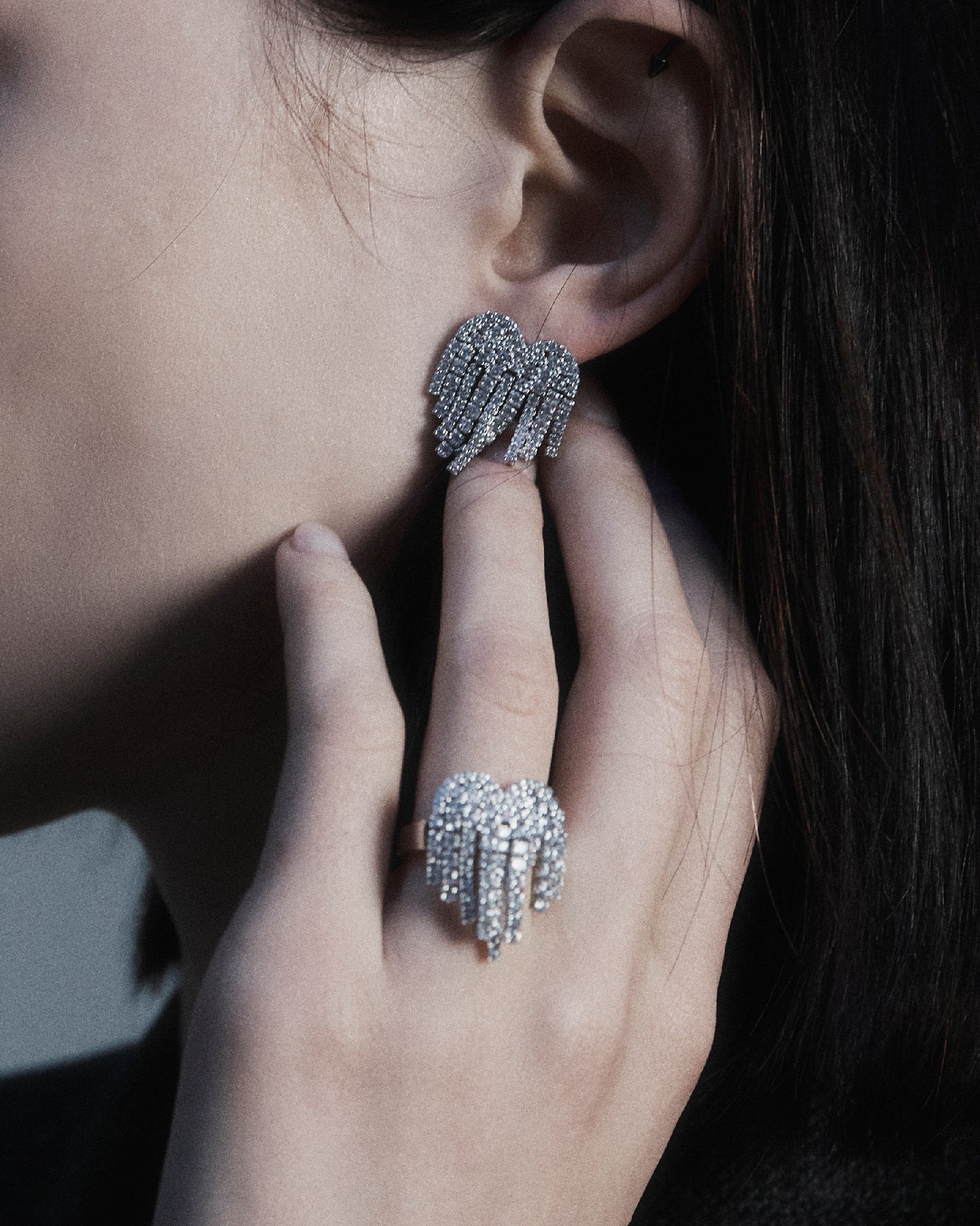 Numbering - Crystal Drop Heart Ring #3515 product image 3 | TRAB K-Fashion Australia