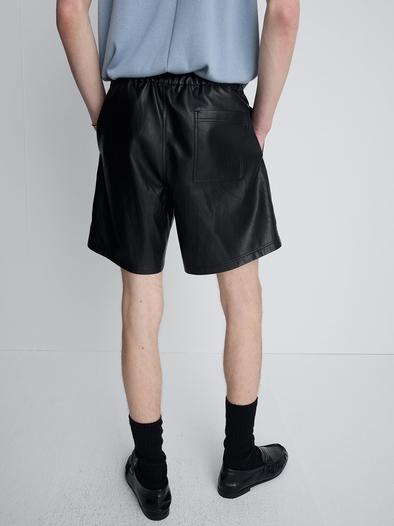 Tonywack - Faux Leather Lounge Shorts (Black) product image 7 | TRAB K-Fashion Australia