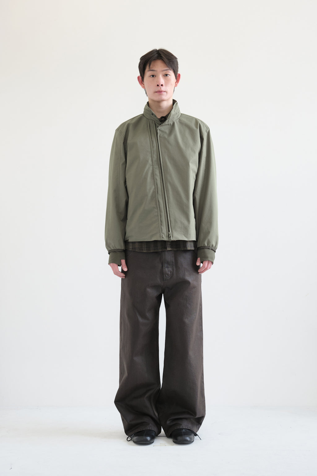 Hatchingroom - Diagonal Zip Jacket V2 (Olive) product image 3 | TRAB K-Fashion Australia