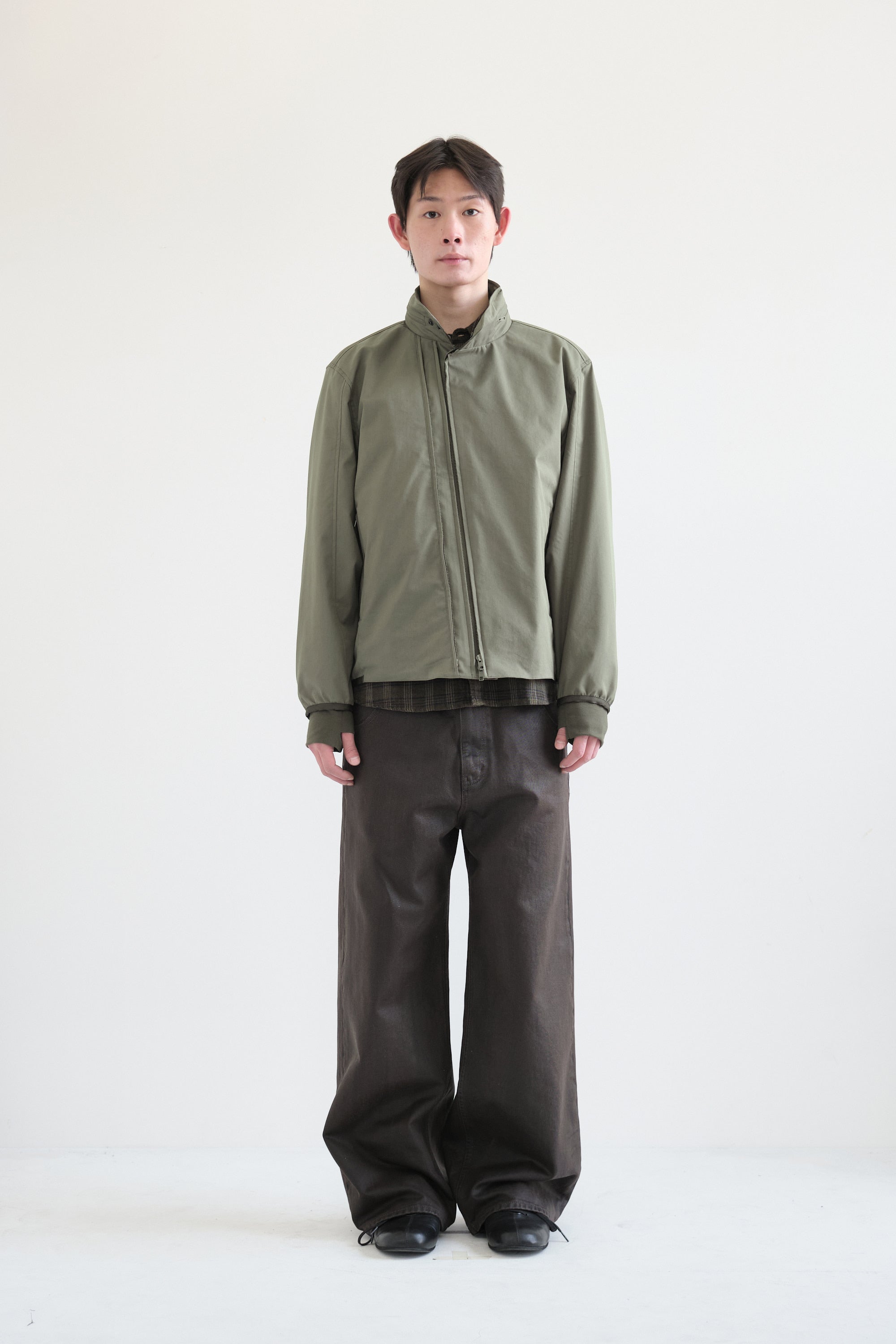 Hatchingroom - Diagonal Zip Jacket V2 (Olive) product image 3 | TRAB K-Fashion Australia