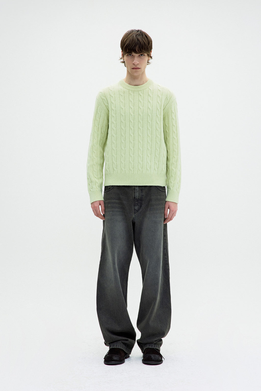 Coor - Alpaca Blend Cable Sweater (Lime Green) product image 2 | TRAB K-Fashion Australia