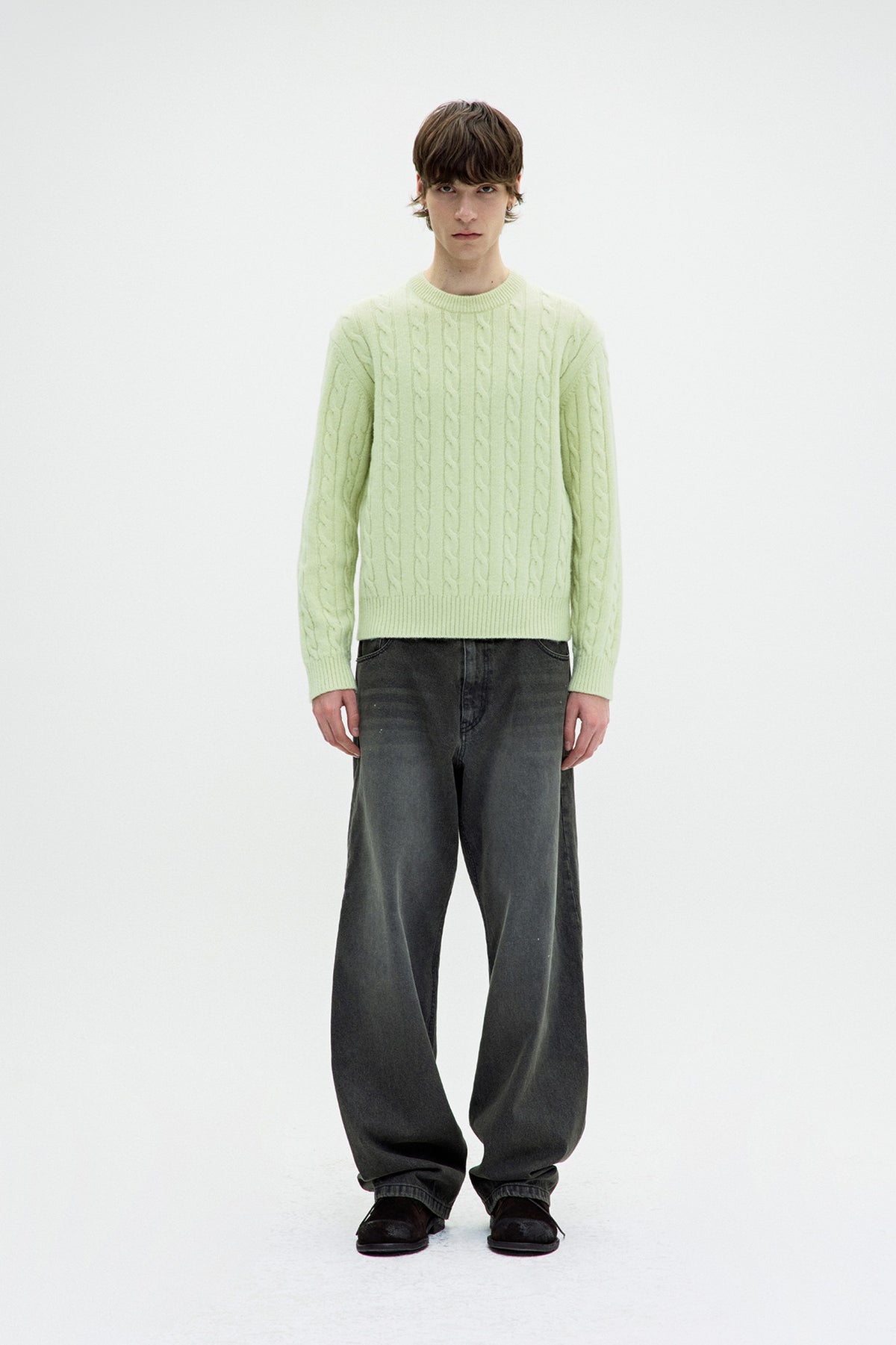 Coor - Alpaca Blend Cable Sweater (Lime Green) product image 2 | TRAB K-Fashion Australia
