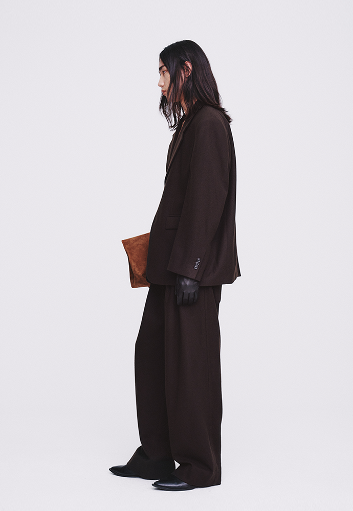 Tonywack - Virgin Wool Oversized Pleated Trousers (Dark Brown) product image 2 | TRAB K-Fashion Australia