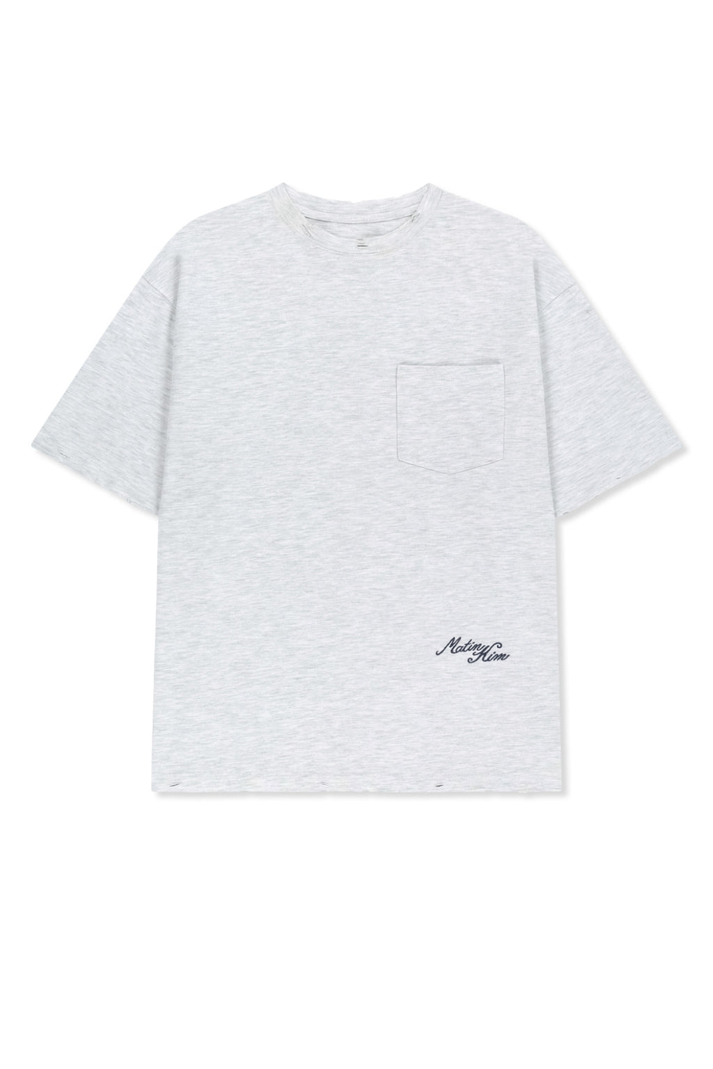 Matin Kim - Calligraphy Back Logo Pocket Top (Light Grey) product image 1 | TRAB K-Fashion Australia