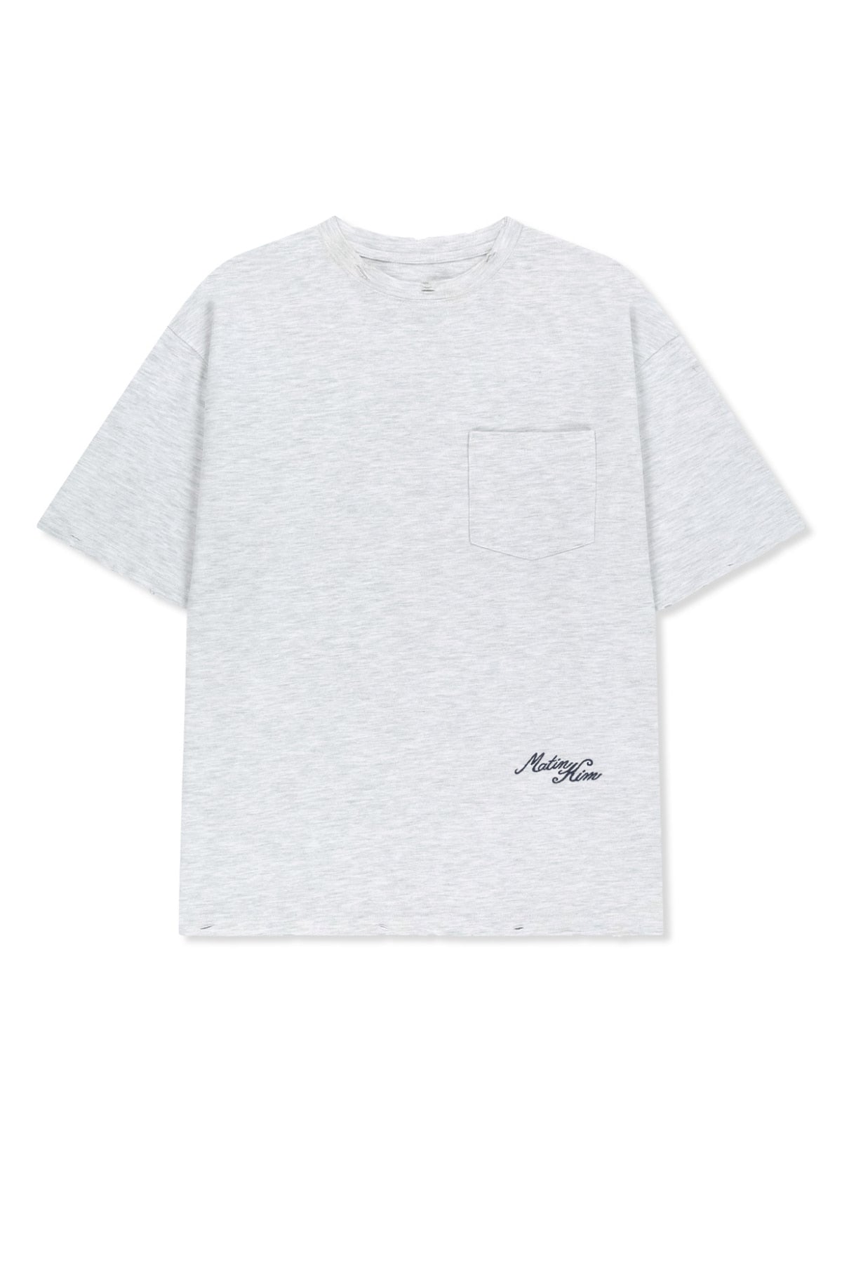Matin Kim - Calligraphy Back Logo Pocket Top (Light Grey) product image 1 | TRAB K-Fashion Australia