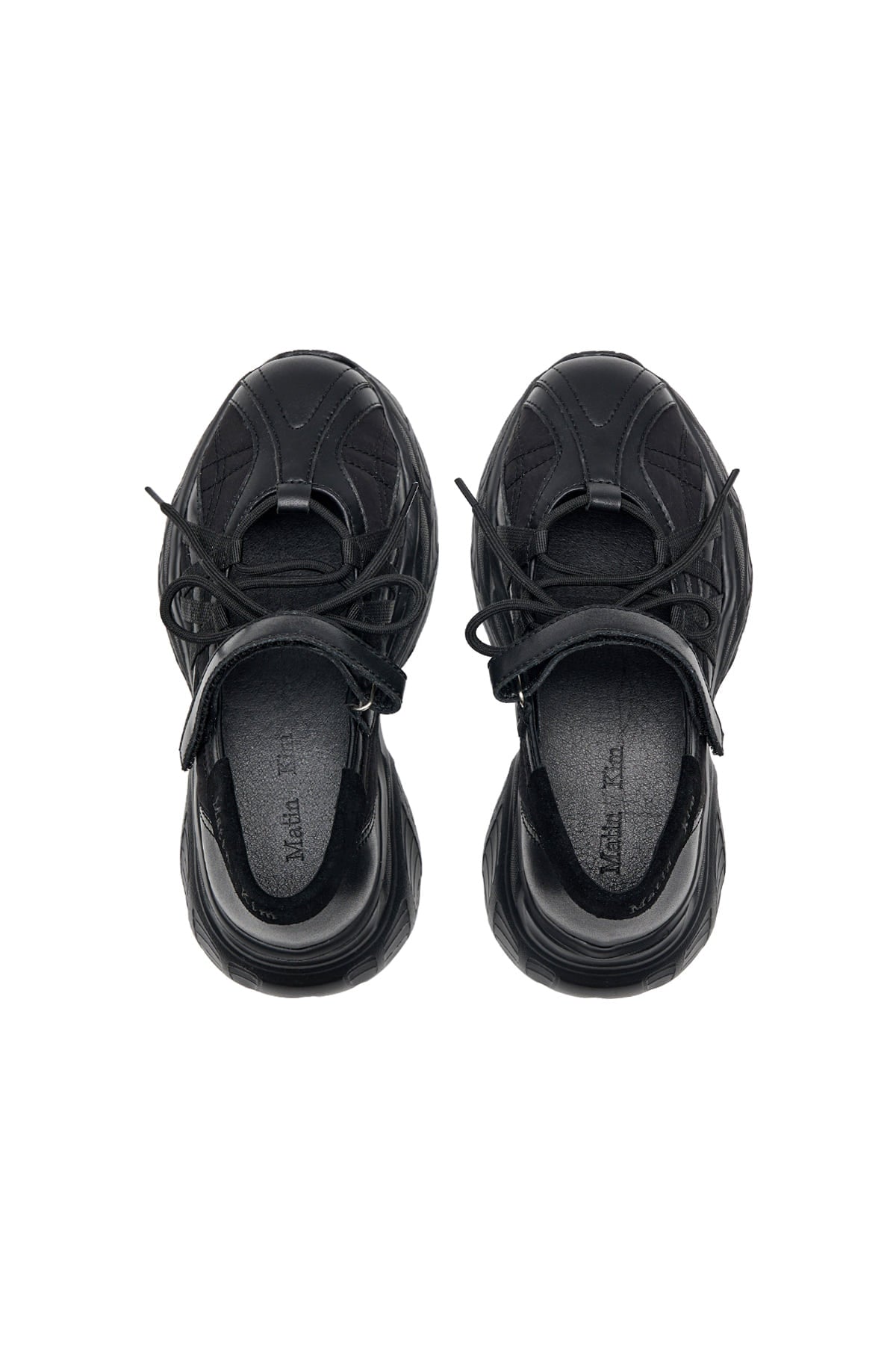Matin Kim - Lace Up Chunky Ballet Sneakers (Black) product image 2 | TRAB K-Fashion Australia