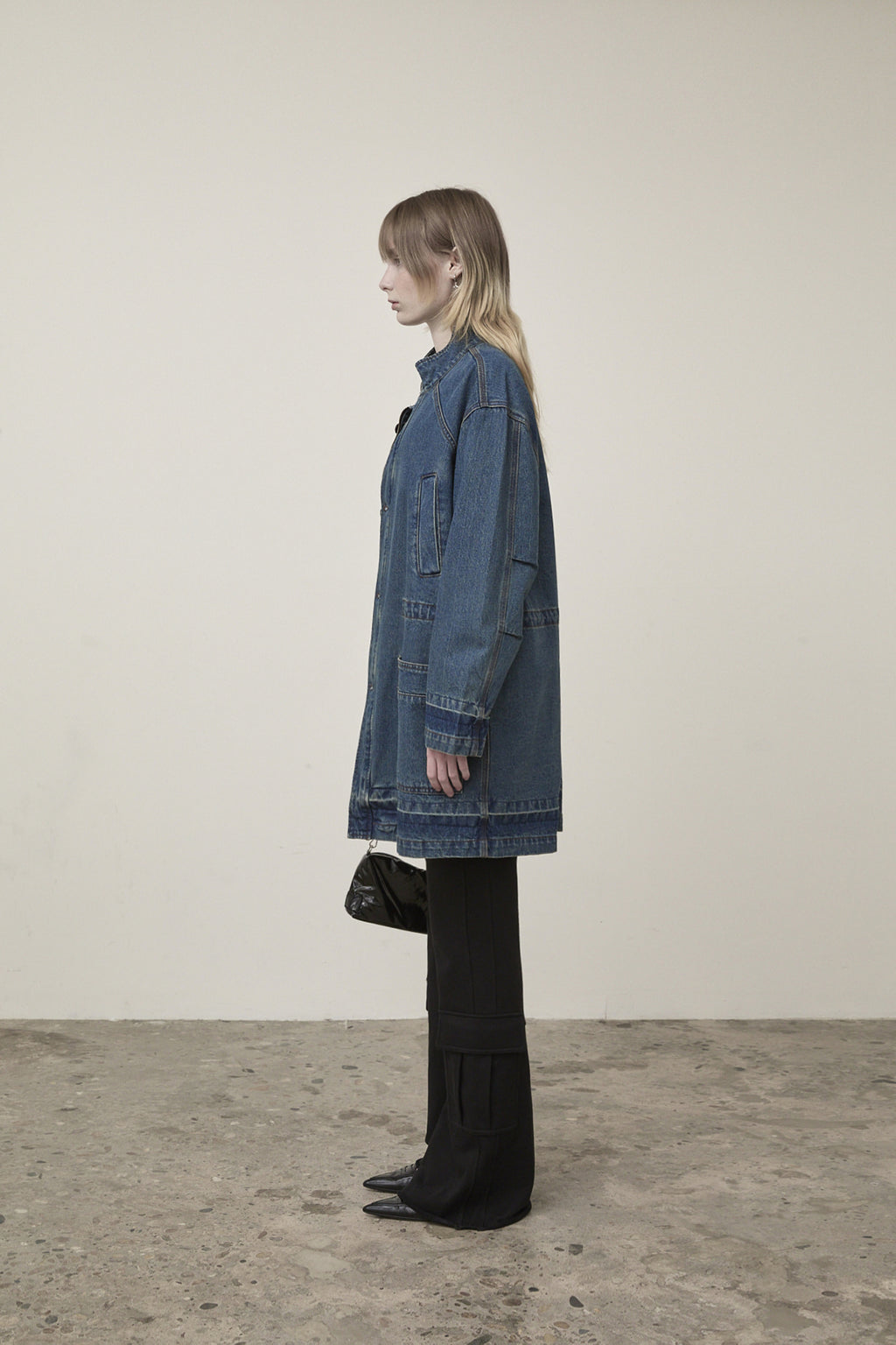 Matin Kim - Pocket Point Midi Denim Jumper (Blue) product image 6 | TRAB K-Fashion Australia
