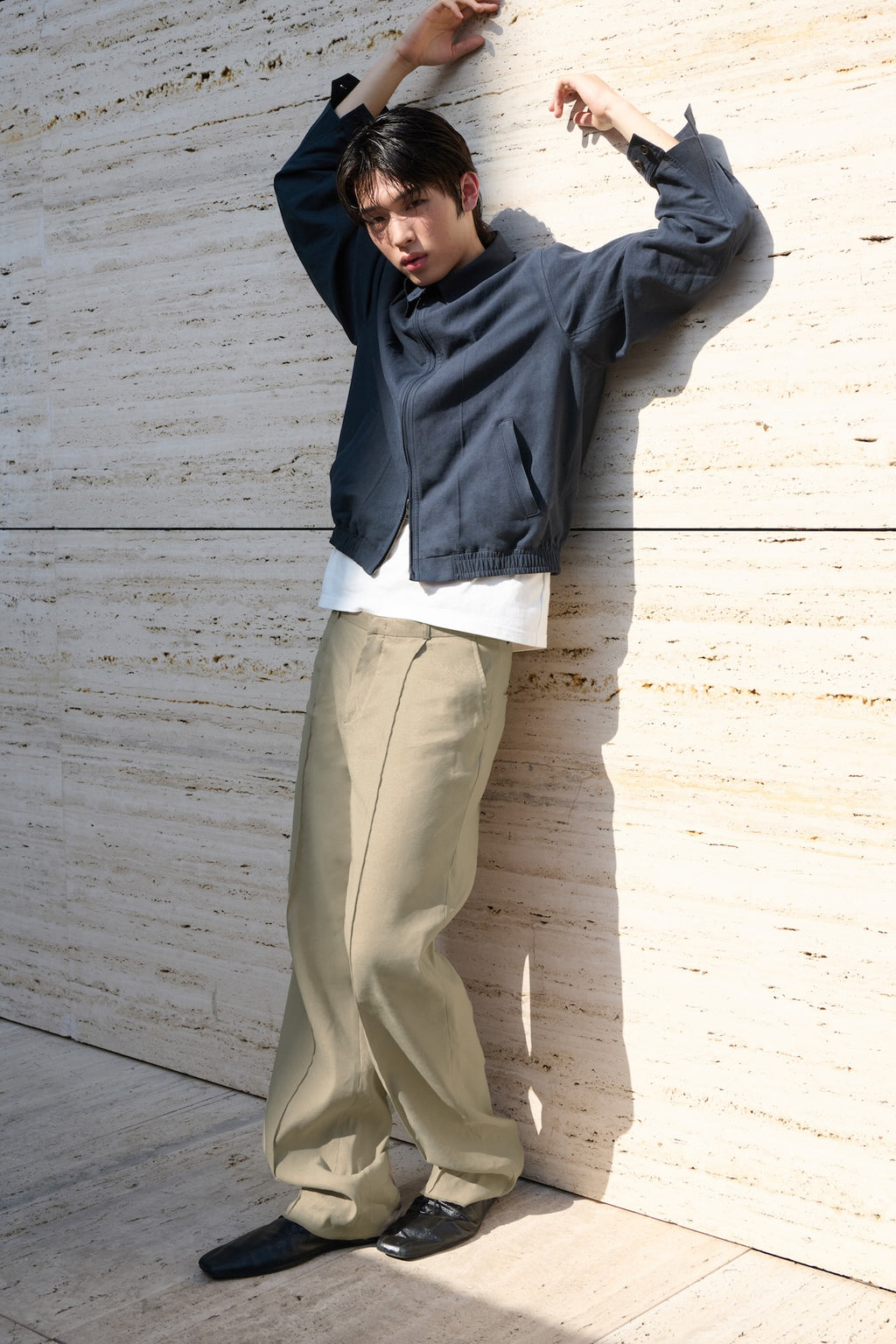 STU - Low Rise Pin Tuck Linen Slacks (Beige) product image 11 | TRAB K-Fashion Australia