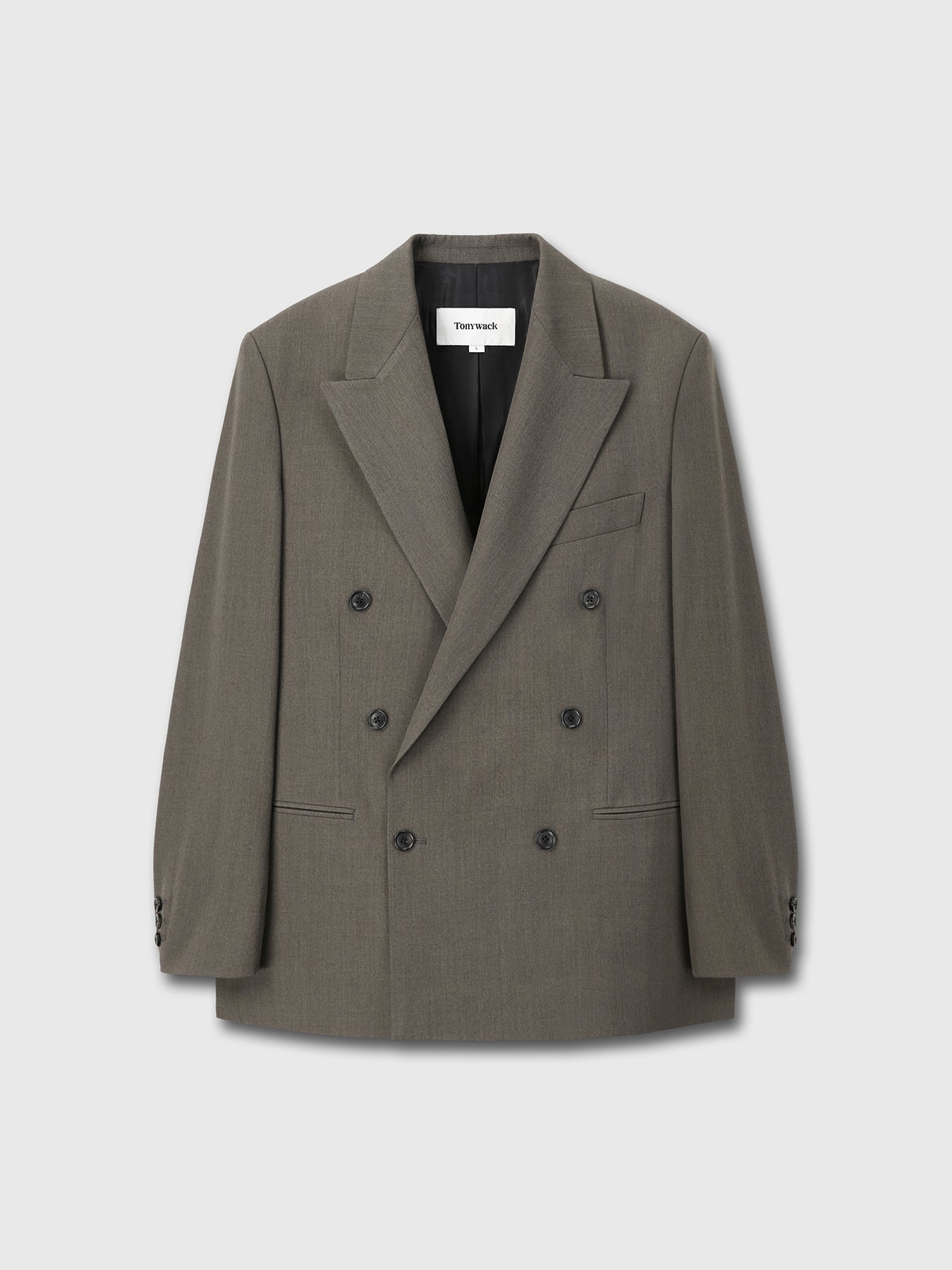 Tonywack - Melange Wool Double-Breasted Tailored Jacket (Hazelnut) product image 9 | TRAB K-Fashion Australia