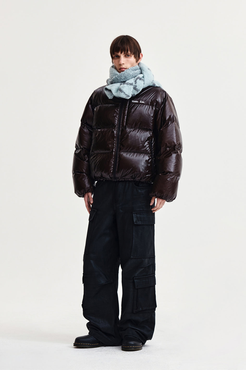 Matin Kim - Small Logo Volume Down Jumper (Dark Brown) product image 9 | TRAB K-Fashion Australia