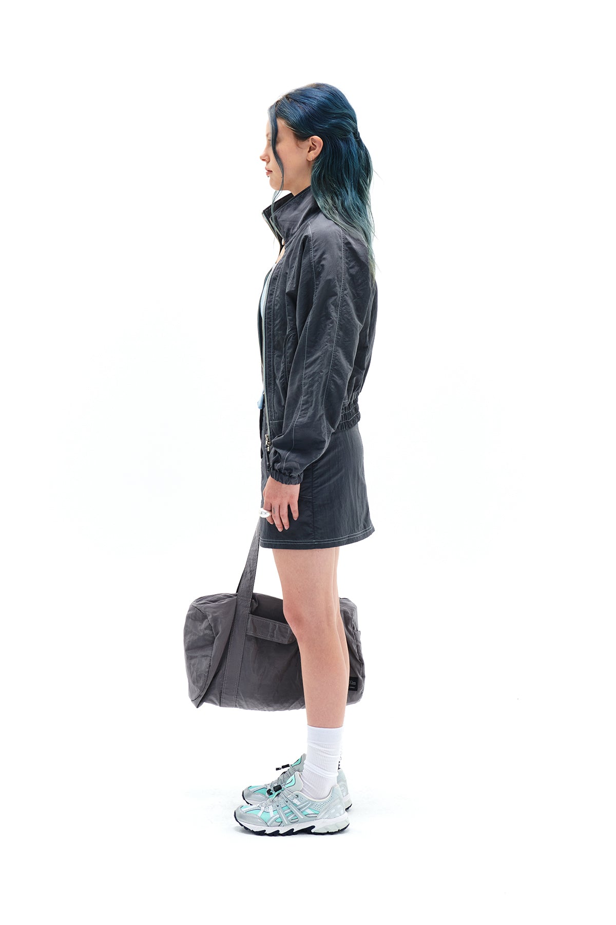 Matin Kim - Curvy Mini Skirt (Charcoal) product image 6 | TRAB K-Fashion Australia