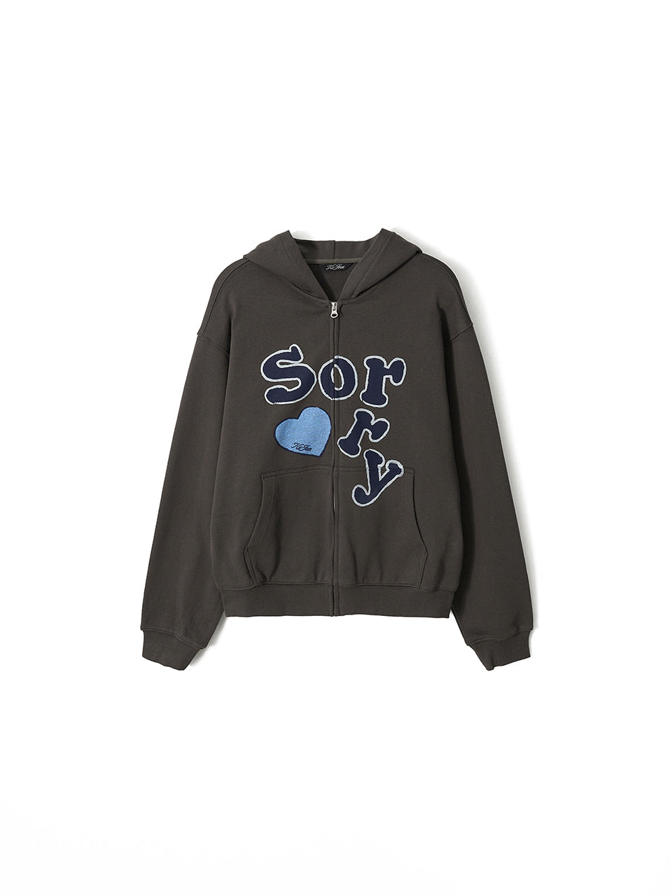 Kijun - SORRY Zip-Up Hoodie (Charcoal) product image 8 | TRAB K-Fashion Australia